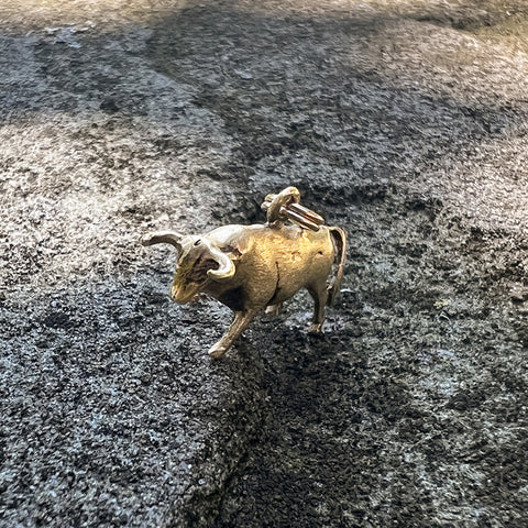 Vintage Gold Bull Charm, from Doyle & Doyle antique and vintage jewelry boutique
