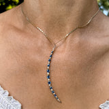 Edwardian Sapphire & Pearl Crescent Pendant sold by Doyle and Doyle an antique and vintage jewelry boutique
