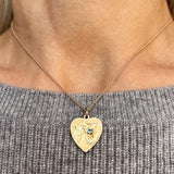 Vintage Aquamarine Gold Heart Charm, from Doyle & Doyle antique and vintage jewelry boutique