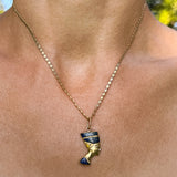 Antique Egyptian Revival Pendant Charm with lapis, sold by Doyle & Doyle an antique and vintage jewelry boutique