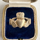 Vintage Claddagh Ring sold by Doyle and Doyle an antique and vintage jewelry boutique
