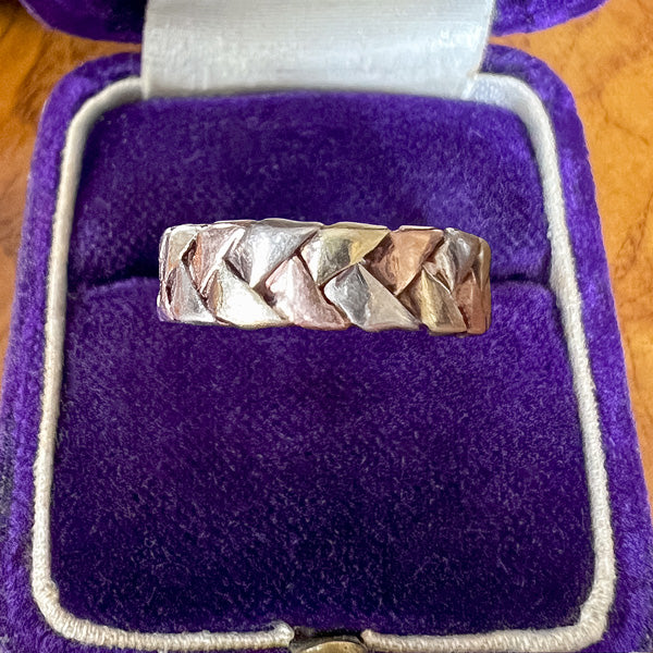 Vintage Braided Wedding Band sold by Doyle and Doyle an antique and vintage jewelry boutique