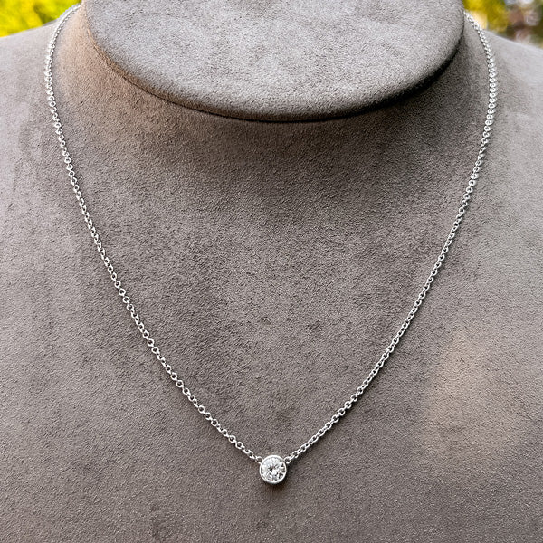 Vintage Bezel Set Diamond Necklace sold by Doyle and Doyle an antique and vintage jewelry boutique