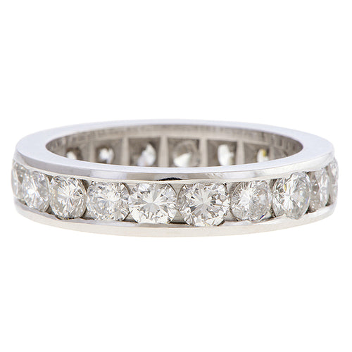 Vintage Channel Set Diamond Eternity Band sold by Doyle and Doyle an antique and vintage jewelry boutique