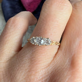 Antique Diamond Three Stone Ring sold by Doyle and Doyle an antique and vintage jewelry boutique
