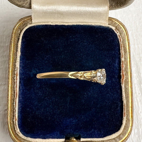 Antique Diamond Three Stone Ring sold by Doyle and Doyle an antique and vintage jewelry boutique