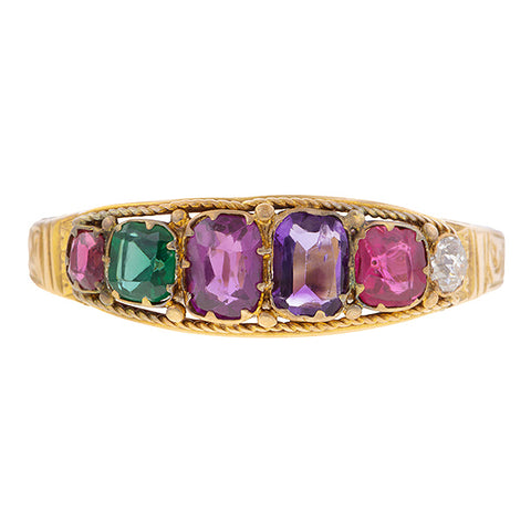 Antique Gemstone Acrostic "Regard" Ring, from Doyle & Doyle antique and vintage jewelry boutique