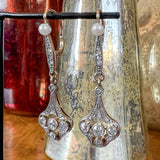 Art Deco Diamond Drop Earrings sold by Doyle and Doyle an antique and vintage jewelry boutique