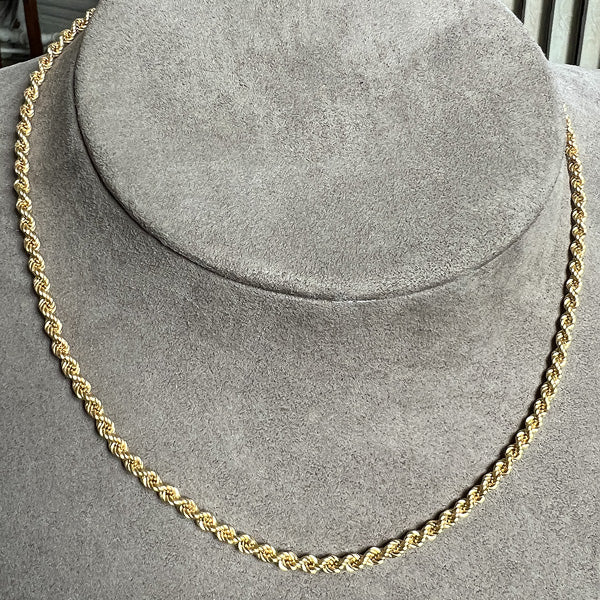 Vintage Rope Link Chain Necklace sold by Doyle and Doyle an antique and vintage jewelry boutique