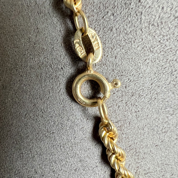 Vintage Rope Link Chain Necklace sold by Doyle and Doyle an antique and vintage jewelry boutique