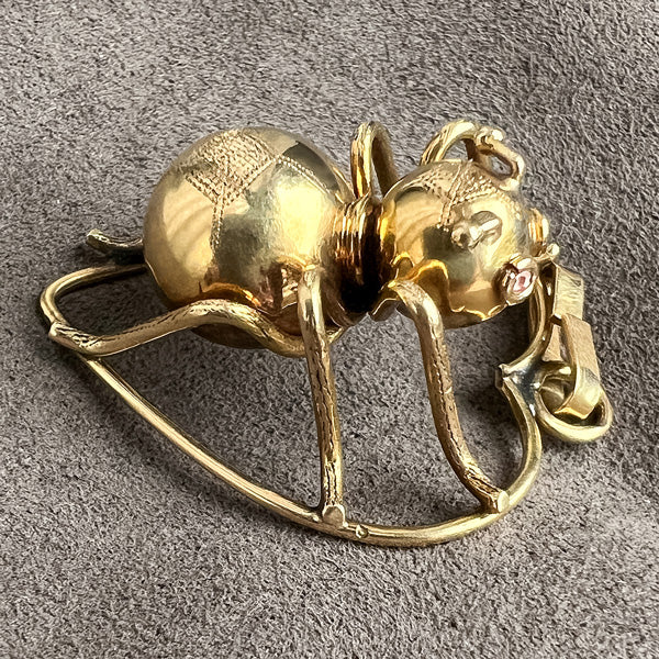 Vintage Ant Heart Pendant sold by Doyle and Doyle an antique and vintage jewelry boutique