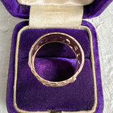 Vintage Patterned Diamond Wedding Band sold by Doyle and Doyle an antique and vintage jewelry boutique