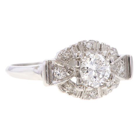 Art Deco Diamond Engagement Ring, 0.51ct. sold by Doyle and Doyle an antique and vintage jewelry boutique