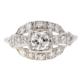 Art Deco Engagement Ring, RBC 0.30ct. sold by Doyle and Doyle an antique and vintage jewelry boutique