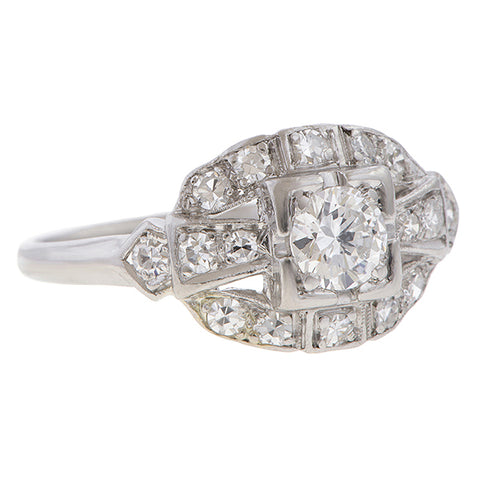 Art Deco Engagement Ring, RBC 0.30ct. sold by Doyle and Doyle an antique and vintage jewelry boutique