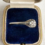 Vintage Filigree Diamond Three Stone Engagement Ring, TRB 0.15ct sold by Doyle and Doyle an antique and vintage jewelry boutique
