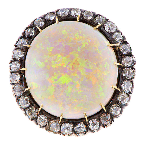 Antique Opal & Diamond Convertible Ring / Pendant sold by Doyle and Doyle an antique and vintage jewelry boutique