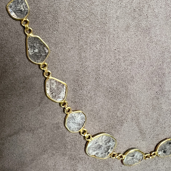 Estate Diamond Slice Necklace sold by Doyle and Doyle an antique and vintage jewelry boutique