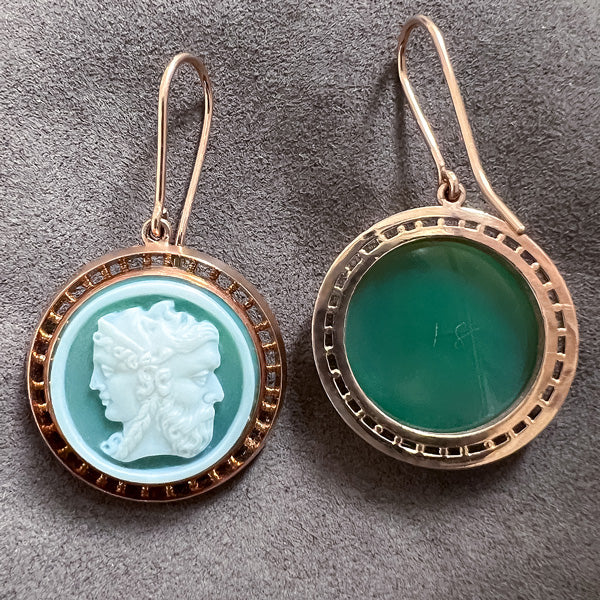 Antique Gryllus Cameo Earrings sold by Doyle and Doyle an antique and vintage jewelry boutique