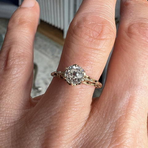 Vintage Diamond Filigree Engagement Ring, Old Euro 0.75ct. sold by Doyle and Doyle an antique and vintage jewelry boutique