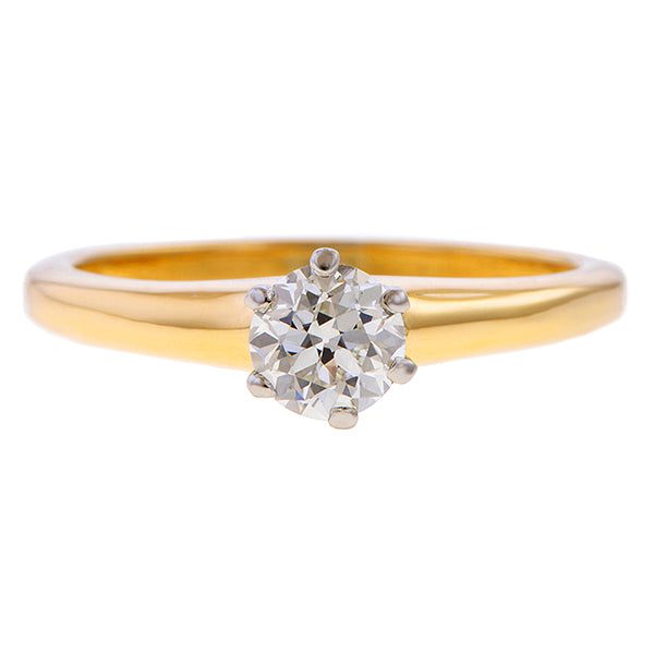 Vintage Solitaire Diamond Engagement Ring, RBC 0.46ct. sold by Doyle and Doyle an antique and vintage jewelry boutique
