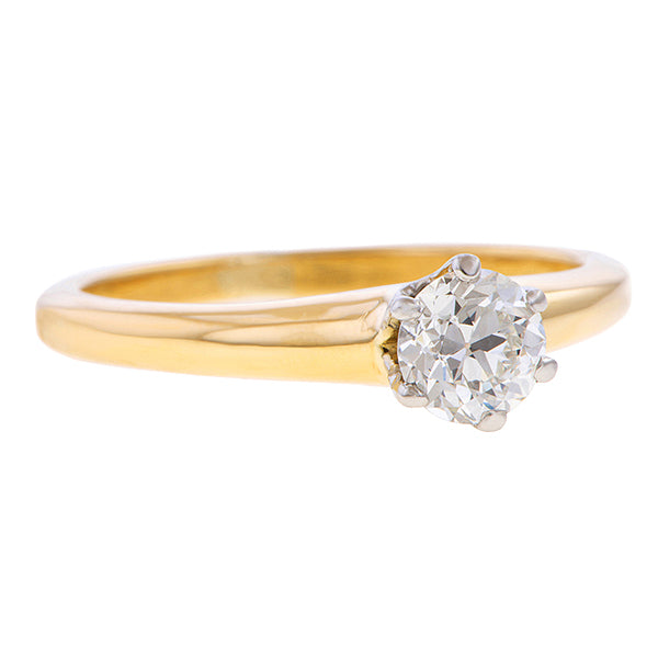 Vintage Solitaire Diamond Engagement Ring, RBC 0.46ct. sold by Doyle and Doyle an antique and vintage jewelry boutique