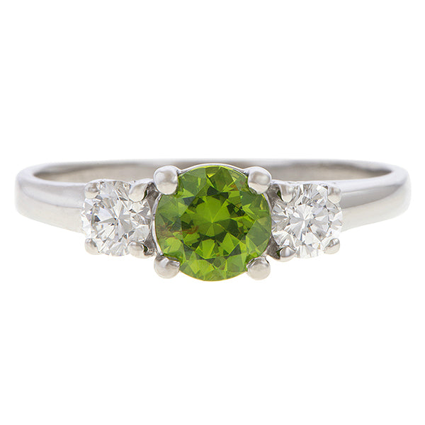 Vintage Demantoid & Diamond Ring, 0.85ct sold by Doyle and Doyle an antique and vintage jewelry boutique