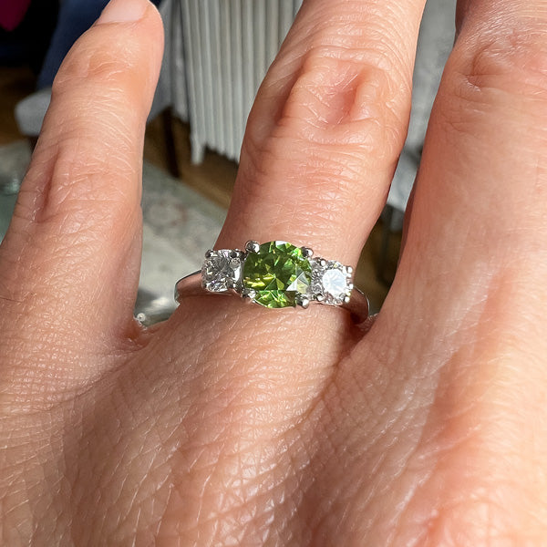 Vintage Demantoid & Diamond Ring, 0.85ct sold by Doyle and Doyle an antique and vintage jewelry boutique