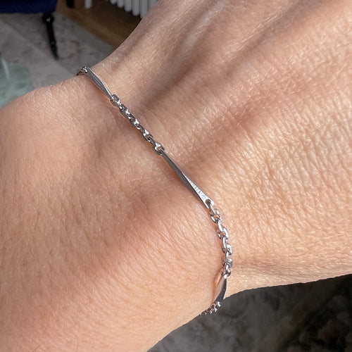 Estate Platinum Chain Bracelet sold by Doyle and Doyle an antique and vintage jewelry boutique