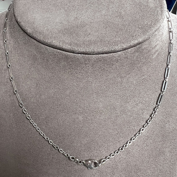 Estate Platinum Paperclip Link Chain Necklace, from Doyle & Doyle antique and vintage jewelry boutique