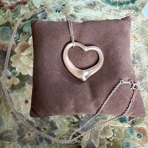 Vintage Elsa Peretti Heart Necklace sold by Doyle and Doyle an antique and vintage jewelry boutique