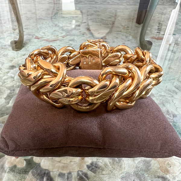 Vintage Gold Link Bracelet sold by Doyle and Doyle an antique and vintage jewelry boutique