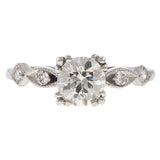 1940s Vintage Diamond Engagement Ring in platinum, from Doyle & Doyle antique and vintage jewelry boutique