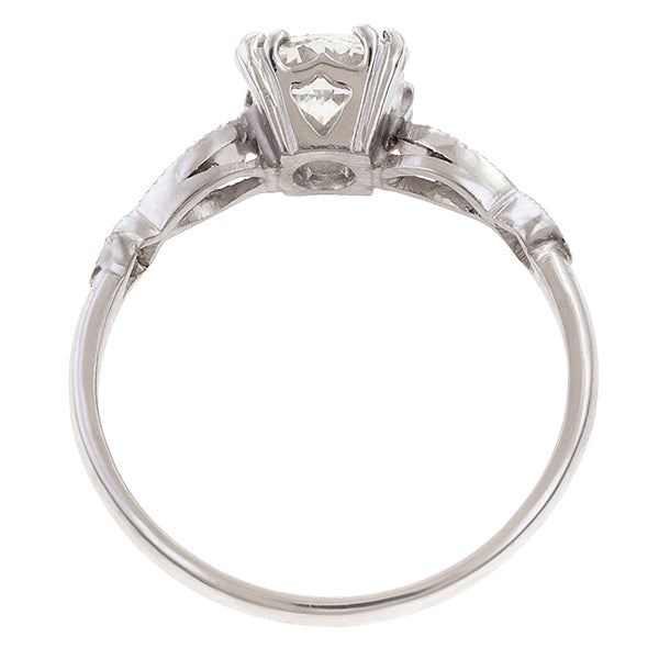 1940s Vintage Diamond Engagement Ring in platinum, from Doyle & Doyle antique and vintage jewelry boutique
