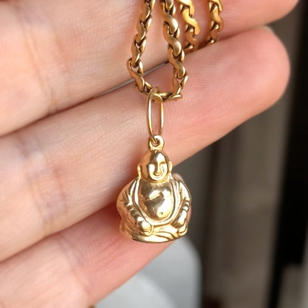 Vintage Gold Buddha Pendant Charm, from Doyle & Doyle antique and vintage jewelry boutique