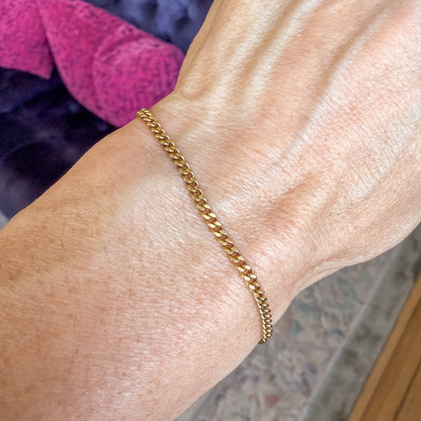 Vintage Curb Link Chain Bracelet sold by Doyle and Doyle an antique and vintage jewelry boutique