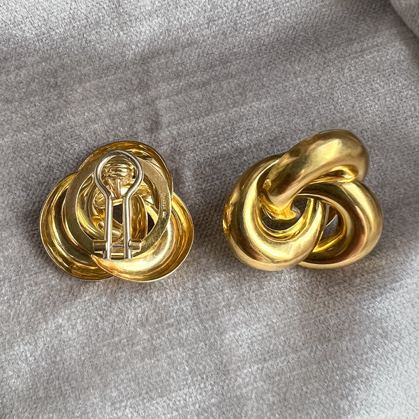 Vintage Gold Trinity Knot Earrings, from Doyle & Doyle antique and vintage jewelry boutique