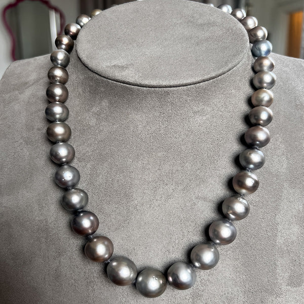 Vintage Gray Sea Pearl Necklace sold by Doyle and Doyle an antique and vintage jewelry boutique