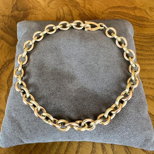 Vintage Large Cable Link Chain Bracelet sold by Doyle and Doyle an antique and vintage jewelry boutique