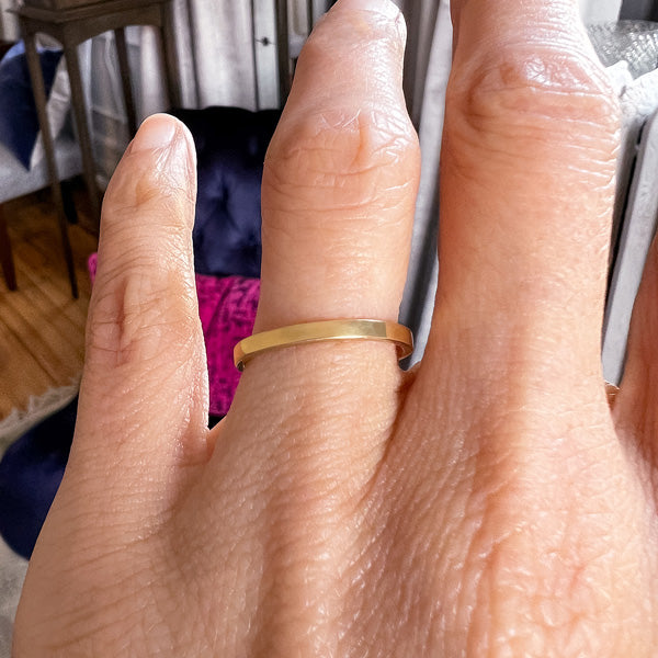 Vintage Square Stock Wedding Band sold by Doyle and Doyle an antique and vintage jewelry boutique