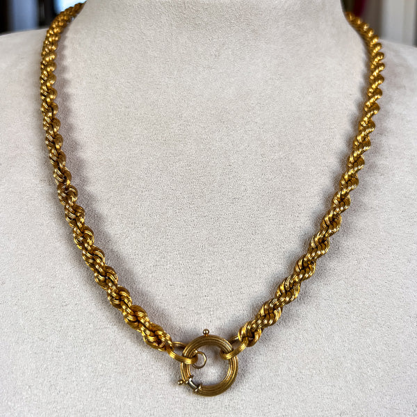 Antique Rope Chain Necklace sold by Doyle and Doyle an antique and vintage jewelry boutique
