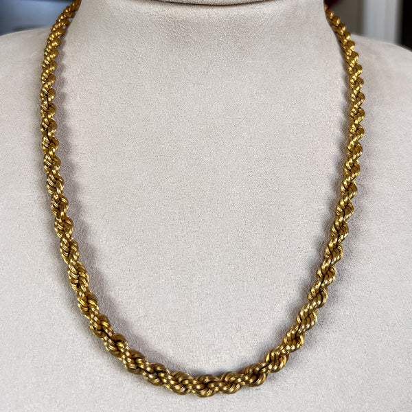 Antique Rope Chain Necklace sold by Doyle and Doyle an antique and vintage jewelry boutique