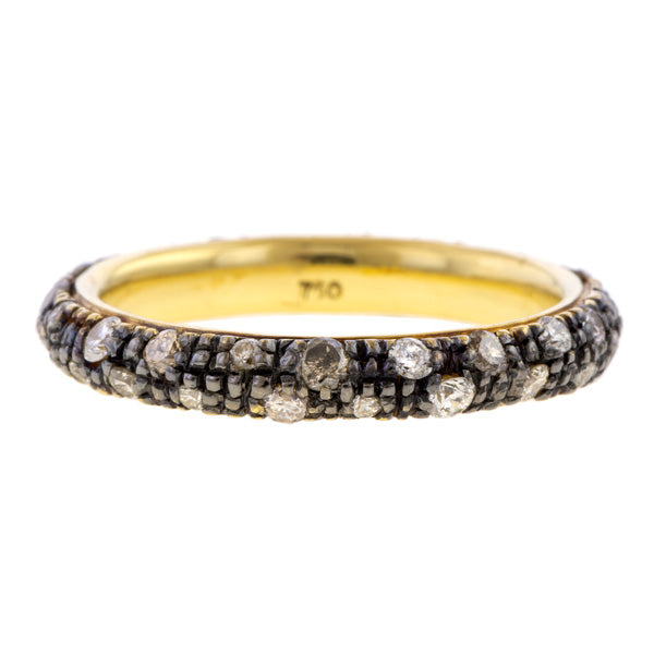 Vintage Pave Diamond Wedding Band sold by Doyle and Doyle an antique and vintage jewelry boutique