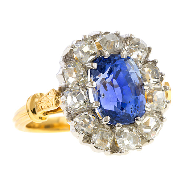 Estate Sapphire & Diamond Ring sold by Doyle and Doyle an antique and vintage jewelry boutique