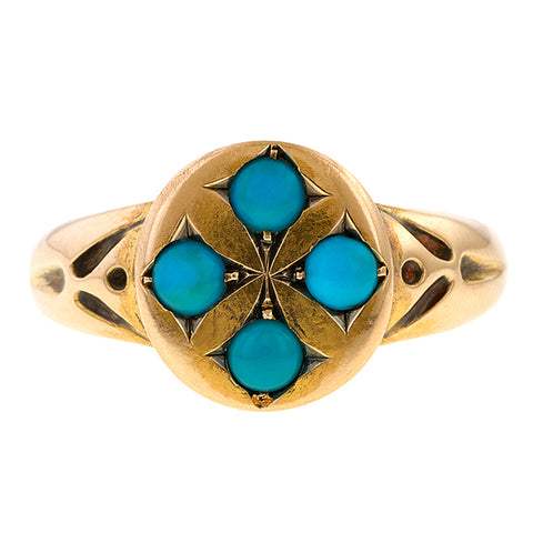 Victorian Turquoise Ring sold by Doyle and Doyle an antique and vintage jewelry boutique
