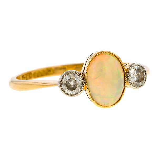 Edwardian Opal & Diamond Ring sold by Doyle and Doyle an antique and vintage jewelry boutique