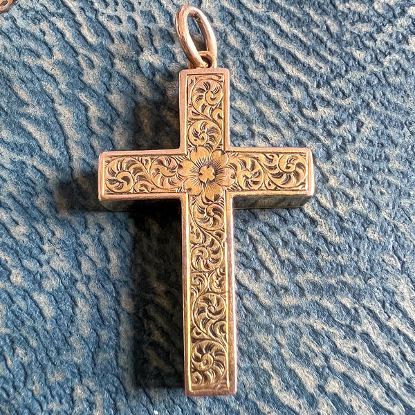 Victorian Locket Cross Pendant sold by Doyle and Doyle an antique and vintage jewelry boutique