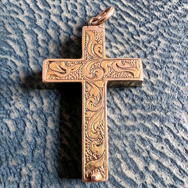 Victorian Locket Cross Pendant sold by Doyle and Doyle an antique and vintage jewelry boutique