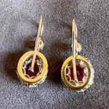 Victorian Ruby Diamond Cluster Earrings sold by Doyle and Doyle an antique and vintage jewelry boutique