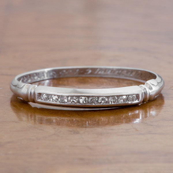 Vintage Diamond Wedding Band, 6-4-35 sold by Doyle and Doyle an antique and vintage jewelry boutique